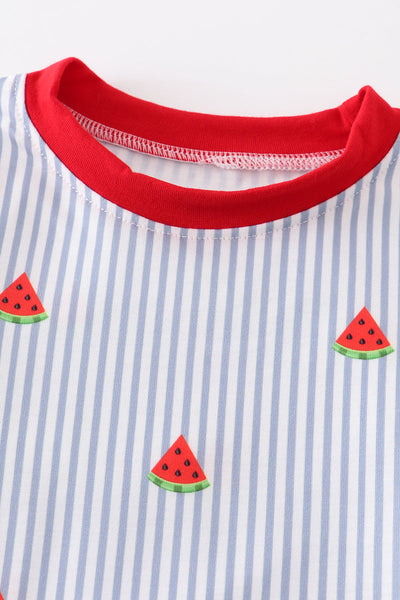 Watermelon print stripe boy top