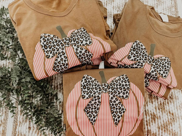 Carmel Stripe Pumpkin Tee