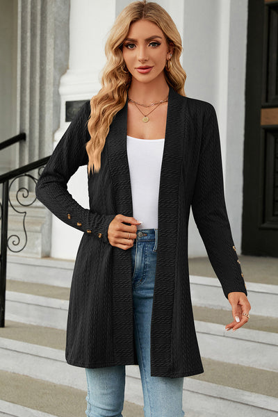 Open Front Long Sleeve Cardigan