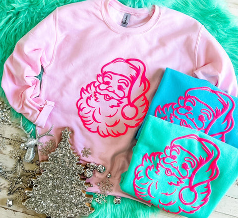 Bright Santa Red Puff Sweatshirts