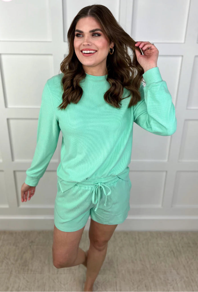 Aqua Ribbed Set