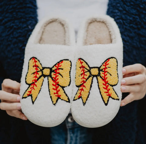 Bow Softball Slippers