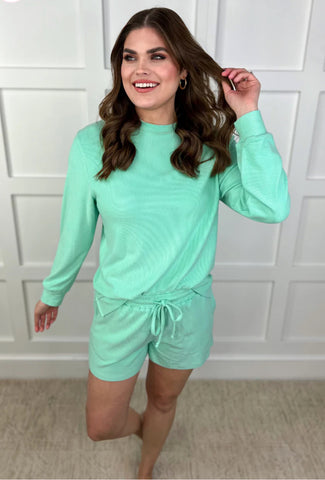 Aqua Ribbed Set