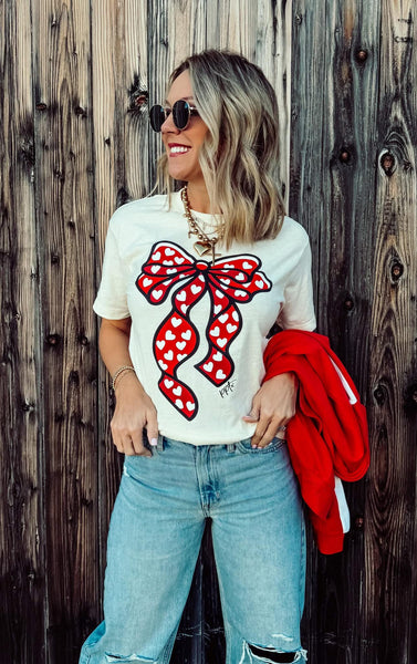 Red Bow with Hearts