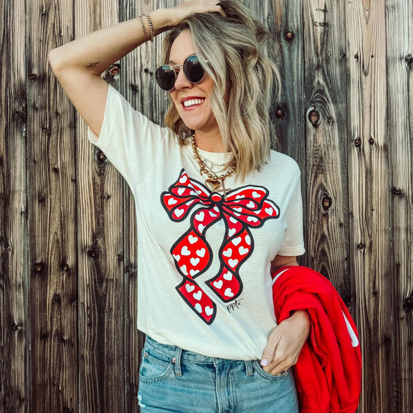 Red Bow with Hearts