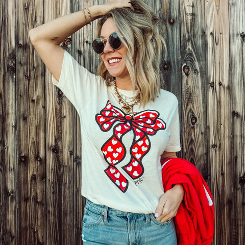 Red Bow with Hearts