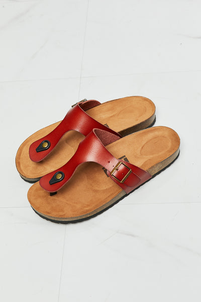 MMShoes Drift Away T-Strap Flip-Flop in Red