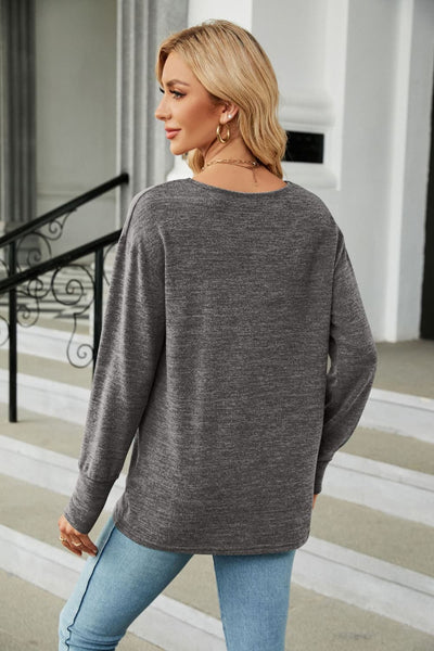 V-Neck Long Sleeve T-Shirt