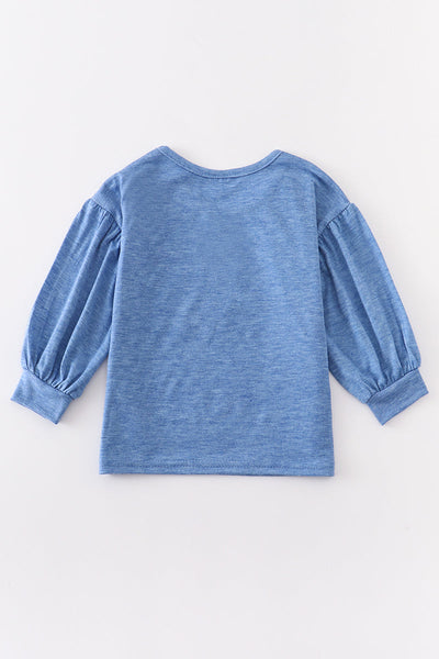 Blue fall for jesus girl top