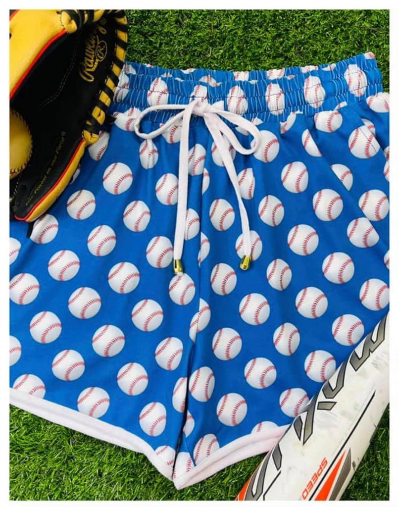 Baseball Drawstring Shorts