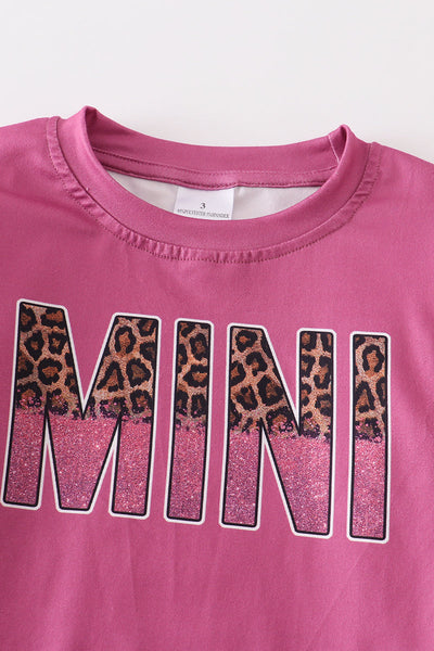 Pink leopard mommy & me top