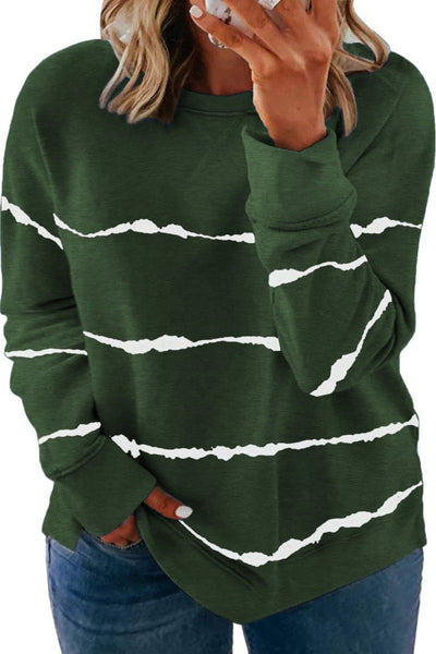 Tie-Dye Stripes Plus Size Sweatshirt