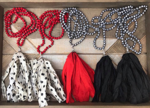 Beaded Necklace with Tassel