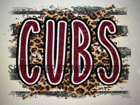 Cubs Leopard Spirit V-Neck Tee
