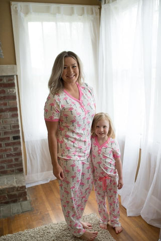 Flamingo Short Sleeve Youth Pajama Set