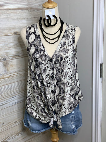 Black Snake Print Tank