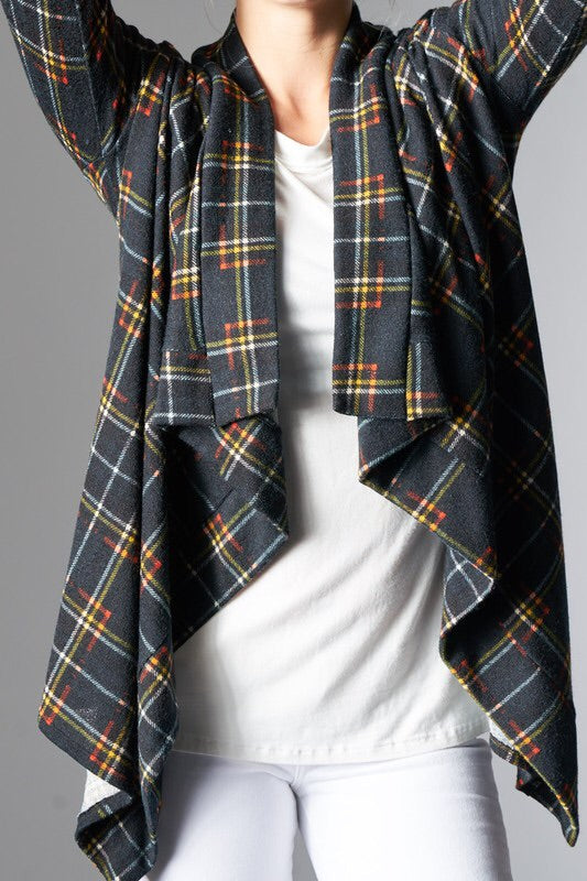Green Plaid Sleeveless Cardigan - The Frosted Pear Design