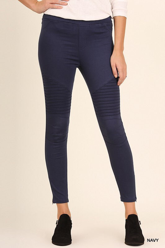 Navy Moto Jeggings - The Frosted Pear Design