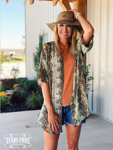 Snake Skin Multicolor Kimono