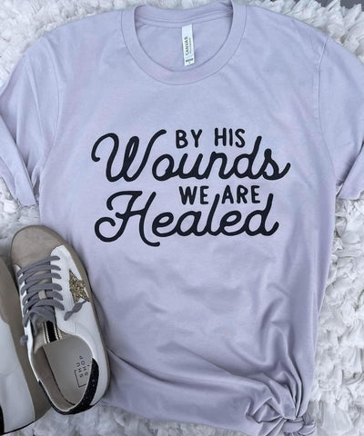 By His Wounds Lavender Tee
