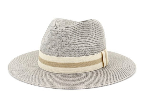 Straw Woven Hat- Tan Band