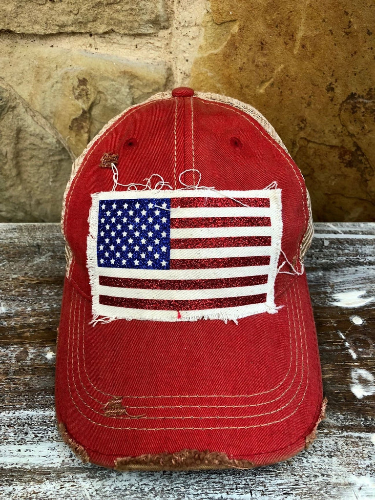 Red American Flag Hat
