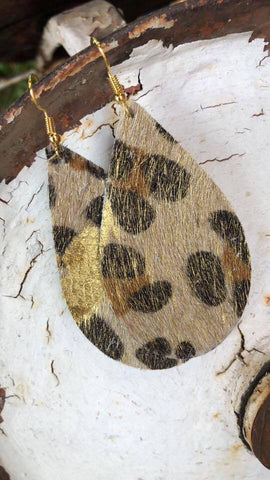 Gold Leopard Earrings