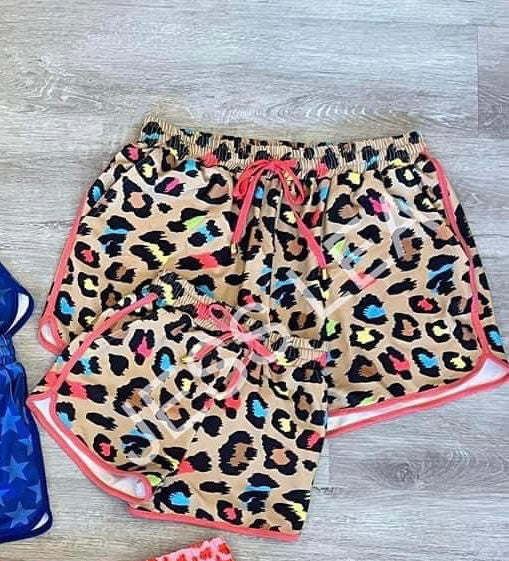 Colorful Leopard Draw String Shorts