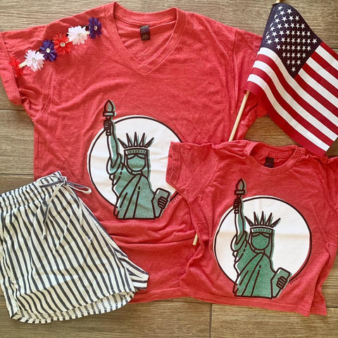 Youth Lady Liberty Red Tee