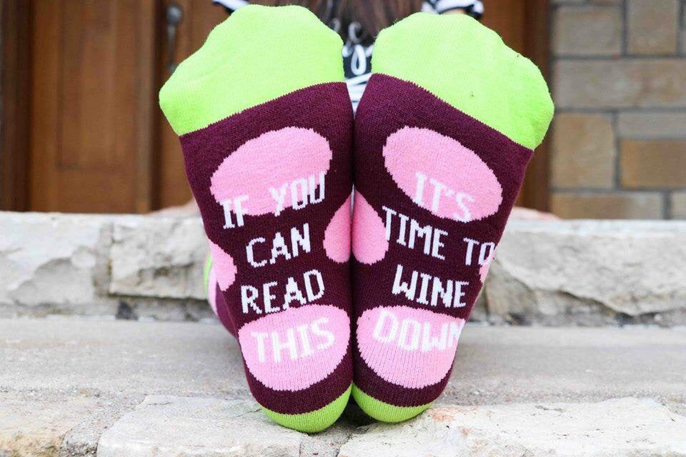 Time to Wine Down Socks - The Frosted Pear Design