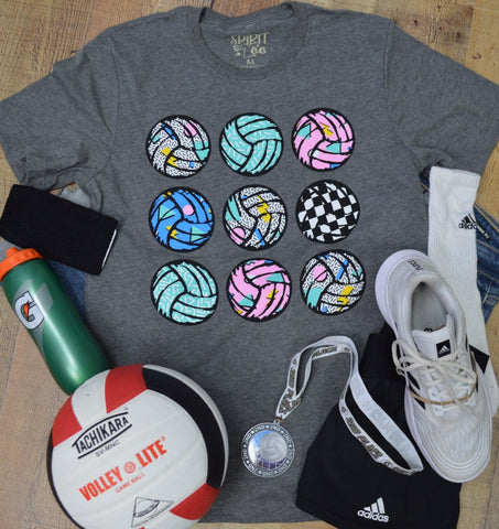 Colorful 90's Vibes Volleyball Tee