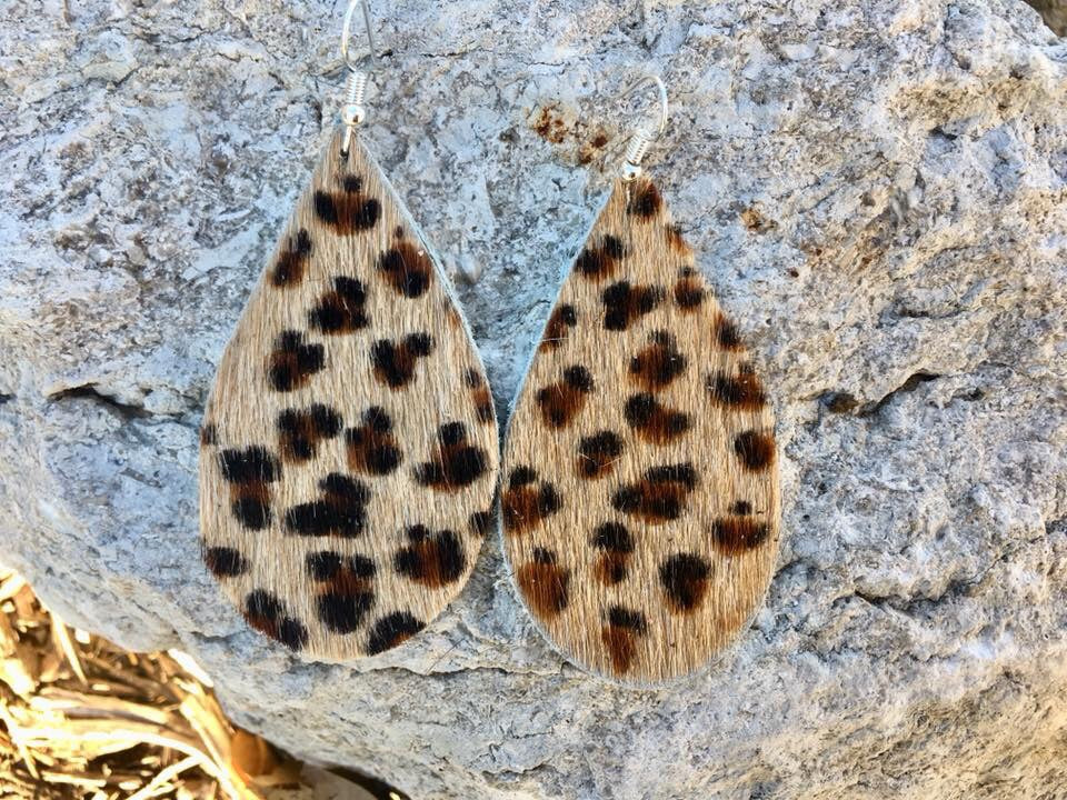 Small Print Leopard Earrings - The Frosted Pear Design