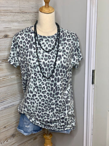 Mint Leopard Top