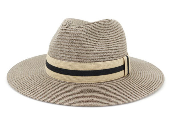 Straw Woven Hat- Black Band