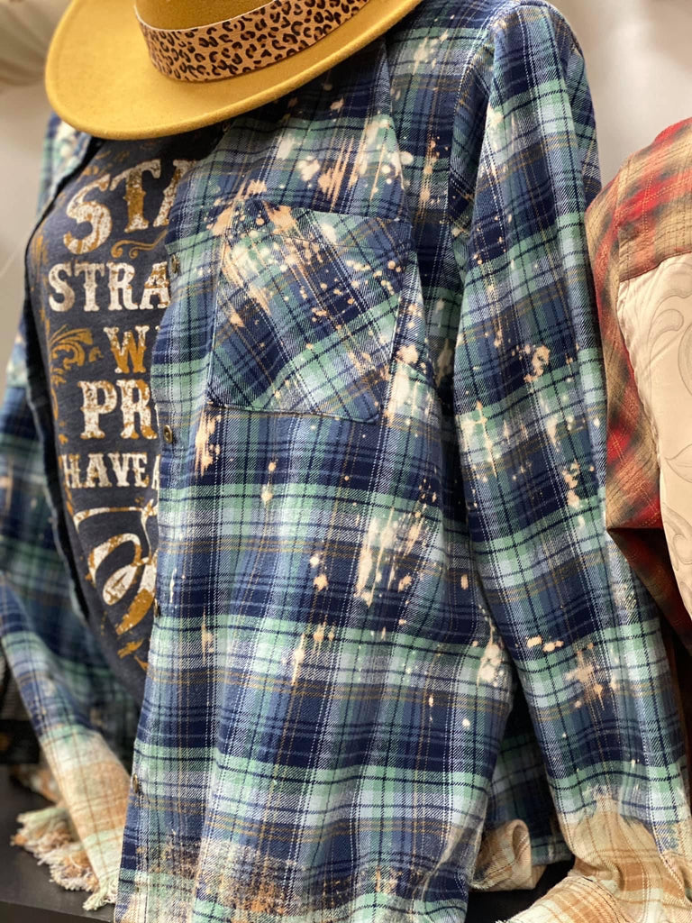 Blue Bleached Flannel