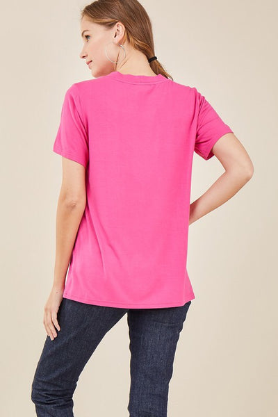Magenta Deep V Lace Up Top - The Frosted Pear Design