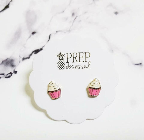 Cupcake Earrings - The Frosted Pear Design