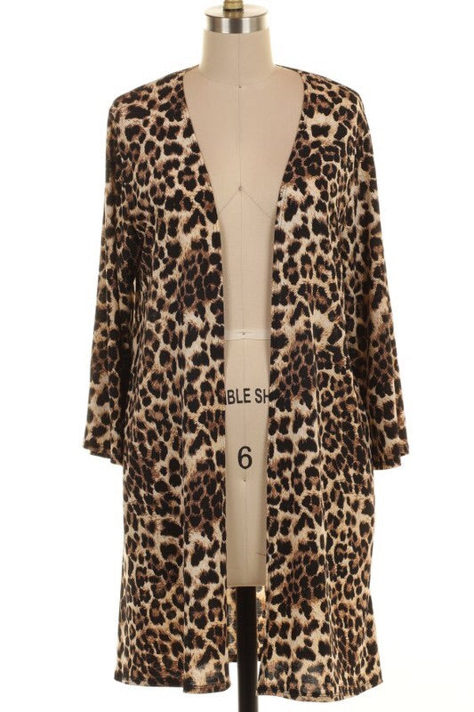Leopard Long Cardigan - The Frosted Pear Design