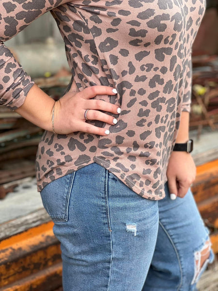 Leopard Long Sleeve Soft Top