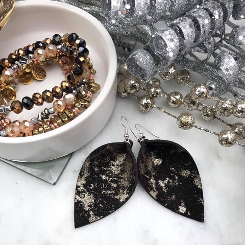 Black & Platinum Earrings