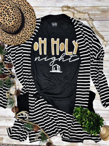Black & White Stripe Pocket Cardigan