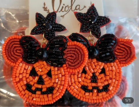 Beaded Mickey Earrings