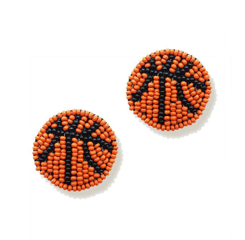 Basketball Beaded Earrings