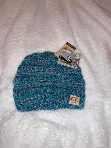 Teal kids beanie