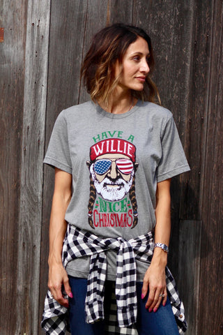 Willie Nice Christmas Youth Tee - The Frosted Pear Design