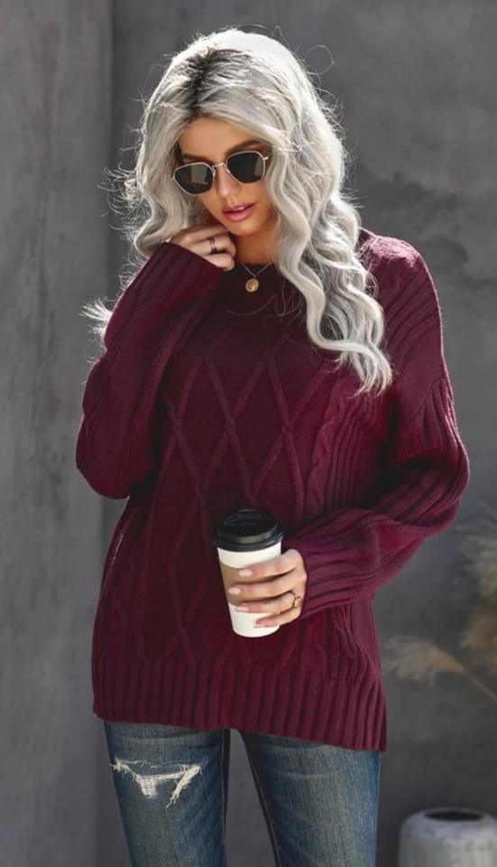 Maroon knitted sweater