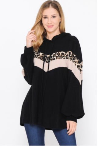 Black & Leopard Hoodie