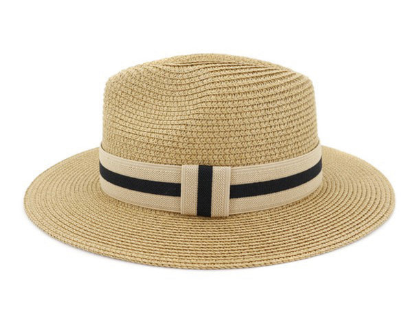 Straw Woven Hat- Black Band