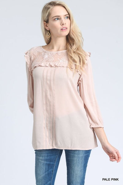 Pale Pink with Lace Detail Top - The Frosted Pear Design