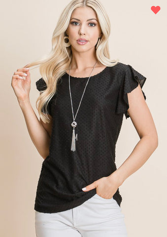 Black Swiss Dot Top